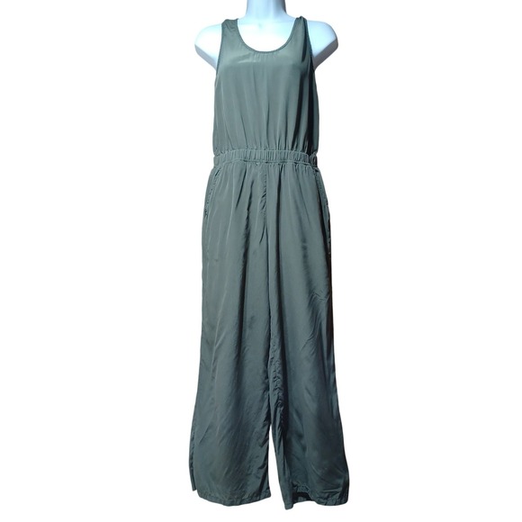 Splendid Collection Pants - Splendid Alessandra Silk Jumpsuit Spruce Green XS Elevated Casual Resort Wear
